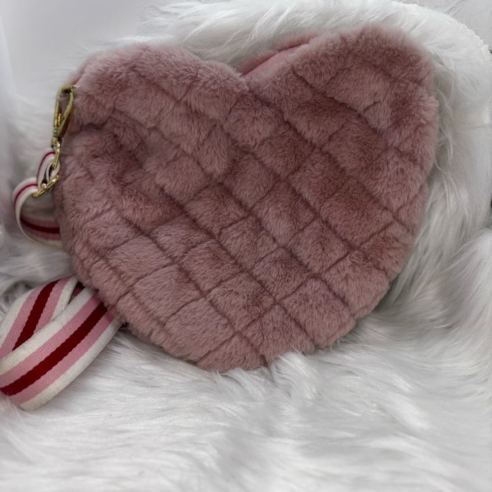 Pink Quilted Heart-Shaped Women Bag